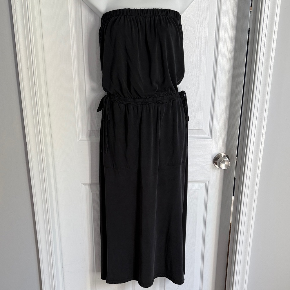 STATE Black Strapless Maxi Dress with Smocked Waist